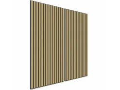 Akustikpaneel Wandverkleidung Eiche MDF Schwarz Akustikfilz Schwarz 119,8 cm