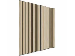 Akustikpaneel Wandverkleidung Esche MDF Schwarz Akustikfilz Schwarz 119,8 cm