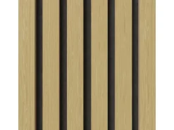 Akustikpaneel Wandverkleidung Eiche MDF Natur Akustikfilz Schwarz 119,8 cm