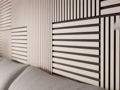 Akustikpaneel Wandverkleidung Eiche MDF Natur Akustikfilz Schwarz 119,8 cm