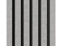 Akustikpaneel Wandverkleidung Laminiert Betongrau MDF/Akustikfilz Schwarz 240 cm