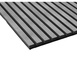 Akustikpaneel Wandverkleidung Laminiert Betongrau MDF/Akustikfilz Schwarz 240 cm