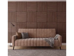 Akustikpaneel Wandverkleidung Walnuss MDF Schw. Akustikfilz Schwarz 60 cm 2 St.