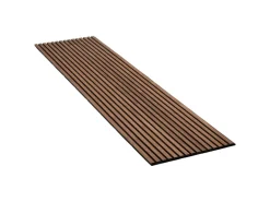 Akustikpaneel Wandverkleidung Walnuss Geölt MDF und Akustikfilz Schwarz 240 cm