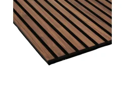 Akustikpaneel Wandverkleidung Walnuss Geölt MDF und Akustikfilz Schwarz 240 cm