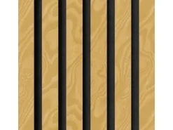 Akustikpaneel-Muster Esche Natur Geölt MDF Schwarz Filz Schwarz 29,5 cm x 15 cm