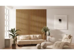 Akustikpaneel-Muster Foliert Eiche Braun Filz Schwarz 29,5 cm x 15 cm