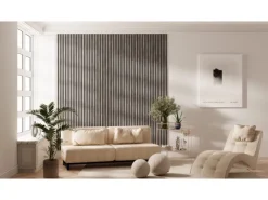 Akustikpaneel-Muster Laminat Betongrau Filz Schwarz 29,5 cm x 15 cm