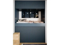 Akustikpaneel-Muster Linoleum Smokey Blue Filz Schwarz 29,5 cm x 15 cm