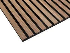 Akustikpanel Smart Walnuss Schwarz MDF Schwarz Filz 240 cm x 52 cm x 1,8 cm