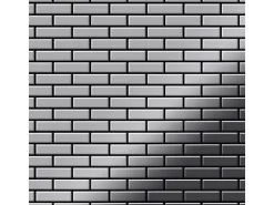 ALLOY Mosaik Fliese Massiv Metall Edelstahl Marine Hochglanz Grau 1,6mm Pk-s-s-mm 1 Paket mit 10 Matten 0,88 m2 Grau