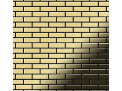 ALLOY Mosaik Fliese Massiv Metall Messing Gewalzt Gold 1,6mm Stark Pk-bm 1 Paket mit 10 Matten 0,88 m2 Gold