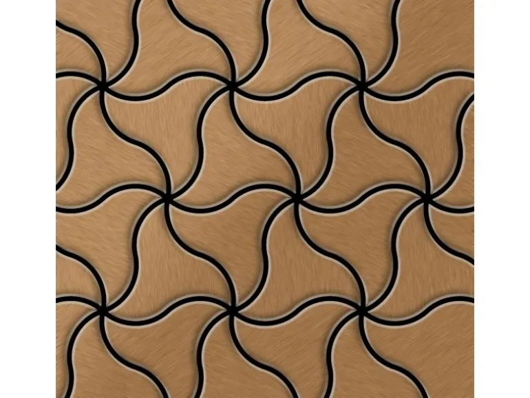 ALLOY Mosaik Fliese Massiv Metall Titan Gebürstet Kupfer 1,6mm Stark Ninja-ti-ab 1 Paket mit 10 Matten 0,67 m2 Kupfer