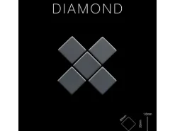ALLOY Mosaik Fliese Massiv Metall Rohstahl Gewalzt Grau 1,6mm Stark Diamond-rs 1 Paket mit 10 Matten 0,91 m2 Grau