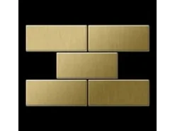 ALLOY Mosaik Fliese Massiv Metall Titan Gebürstet Gold 1,6mm Stark Subway-ti-gb 1 Paket mit 50 Matten 0,58 m2 Gold