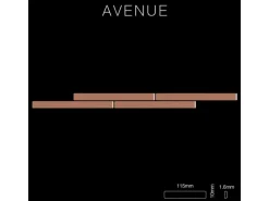 ALLOY Mosaik Fliese Massiv Metall Kupfer Gewalzt Kupfer 1,6mm Stark Avenue-cm 1 Paket mit 10 Matten 0,74 m2 Kupfer