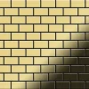 ALLOY Mosaik Fliese Massiv Metall Messing Gewalzt Gold 1,6mm Stark House-bm 1 Paket mit 10 Matten 0,98 m2 Gold