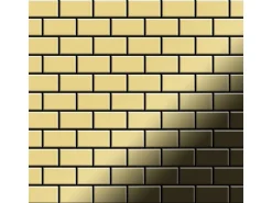 ALLOY Mosaik Fliese Massiv Metall Messing Gewalzt Gold 1,6mm Stark House-bm 1 Paket mit 10 Matten 0,98 m2 Gold
