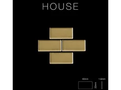 ALLOY Mosaik Fliese Massiv Metall Messing Gewalzt Gold 1,6mm Stark House-bm 1 Paket mit 10 Matten 0,98 m2 Gold