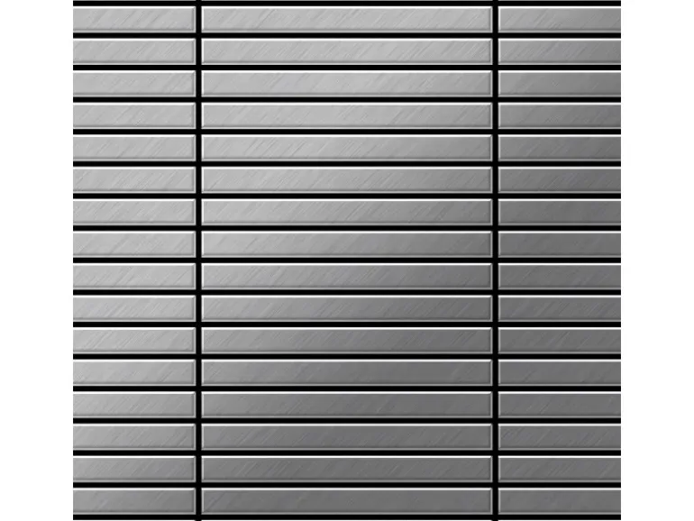 ALLOY Mosaik Fliese Massiv Metall Edelstahl Marine Gebürstet Grau 1,6mm Linear-s-s-mb 1 Paket mit 10 Matten 0,94 m2 Grau