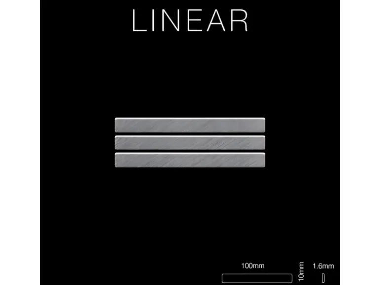 ALLOY Mosaik Fliese Massiv Metall Edelstahl Marine Gebürstet Grau 1,6mm Linear-s-s-mb 1 Paket mit 10 Matten 0,94 m2 Grau