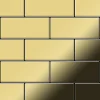 ALLOY Mosaik Fliese Massiv Metall Messing Gewalzt Gold 1,6mm Stark Subway-bm 1 Paket mit 50 Matten 0,58 m2 Gold