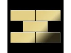 ALLOY Mosaik Fliese Massiv Metall Messing Gewalzt Gold 1,6mm Stark Subway-bm 1 Paket mit 50 Matten 0,58 m2 Gold