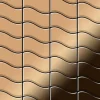 ALLOY Mosaik Fliese Massiv Metall Titan Hochglänzend Kupfer 1,6mm Stark Flux-ti-am 1 Paket mit 10 Matten 0,86 m2 Kupfer