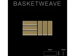 ALLOY Mosaik Fliese Massiv Metall Titan Hochglanz Gold 1,6mm Basketweave-ti-gm 1 Paket mit 10 Matten 0,82 m2 Gold