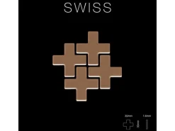 ALLOY Mosaik Fliese Massiv Metall Titan Hochglanz Kupfer 1,6mm Swiss Cross-ti-am 1 Paket mit 10 Matten 0,88 m2 Kupfer