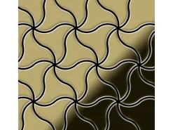 ALLOY Mosaik Fliese Massiv Metall Messing Gewalzt Gold 1,6mm Stark Ninja-bm 1 Paket mit 10 Matten 0,67 m2 Gold