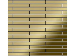 ALLOY Mosaik Fliese Massiv Metall Titan Hochglänzend Gold 1,6mm Stark Avenue-ti-gm 1 Paket mit 10 Matten 0,74 m2 Gold