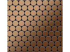 ALLOY Mosaik Fliese Massiv Metall Titan Gebürstet Kupfer 1,6mm Stark Dome-ti-ab 1 Paket mit 10 Matten 0,73 m2 Kupfer