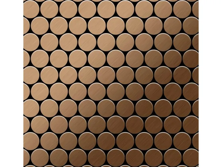 ALLOY Mosaik Fliese Massiv Metall Titan Gebürstet Kupfer 1,6mm Stark Dome-ti-ab 1 Paket mit 10 Matten 0,73 m2 Kupfer