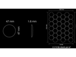 ALLOY Mosaik Fliese Massiv Metall Titan Gebürstet Kupfer 1,6mm Stark Dome-ti-ab 1 Paket mit 10 Matten 0,73 m2 Kupfer