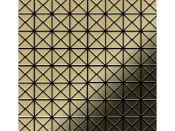 ALLOY Mosaik Fliese Massiv Metall Messing Gewalzt Gold 1,6mm Stark Deco-bm 1 Paket mit 10 Matten 0,92 m2 Gold
