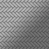 ALLOY Mosaik Fliese Massiv Metall Edelstahl Gebürstet Grau 1,6mm Herringbone-s-s-b 1 Paket mit 10 Matten 0,85 m2 Grau
