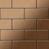ALLOY Mosaik Fliese Massiv Metall Titan Gebürstet Kupfer 1,6mm Stark Subway-ti-ab 1 Paket mit 50 Matten 0,58 m2 Kupfer