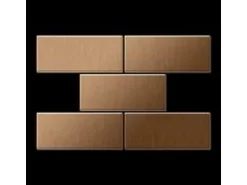 ALLOY Mosaik Fliese Massiv Metall Titan Gebürstet Kupfer 1,6mm Stark Subway-ti-ab 1 Paket mit 50 Matten 0,58 m2 Kupfer