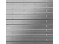 ALLOY Mosaik Fliese Massiv Metall Edelstahl Marine Gebürstet Grau 1,6mm Deedee-s-s-mb 1 Paket mit 10 Matten 0,63 m2 Grau