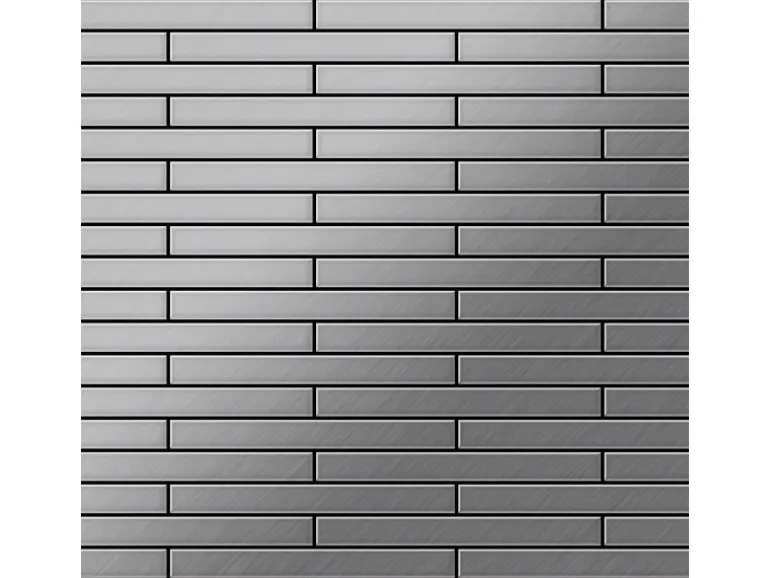 ALLOY Mosaik Fliese Massiv Metall Edelstahl Marine Gebürstet Grau 1,6mm Deedee-s-s-mb 1 Paket mit 10 Matten 0,63 m2 Grau