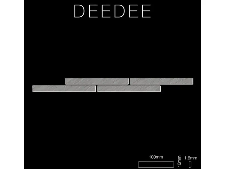 ALLOY Mosaik Fliese Massiv Metall Edelstahl Marine Gebürstet Grau 1,6mm Deedee-s-s-mb 1 Paket mit 10 Matten 0,63 m2 Grau