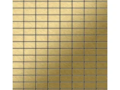 ALLOY Mosaik Fliese Massiv Metall Titan Gebürstet Gold 1,6mm Stark Bauhaus-ti-gb 1 Paket mit 10 Matten 1,05 m2 Gold