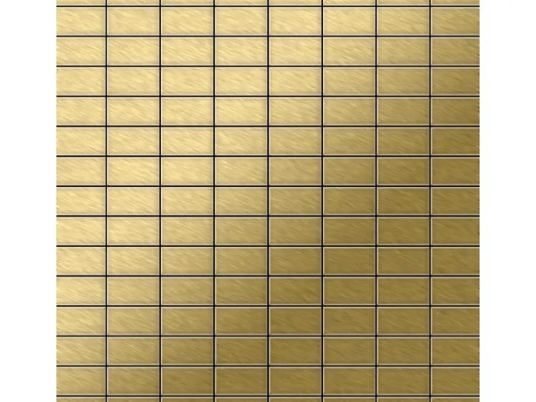 ALLOY Mosaik Fliese Massiv Metall Titan Gebürstet Gold 1,6mm Stark Bauhaus-ti-gb 1 Paket mit 10 Matten 1,05 m2 Gold