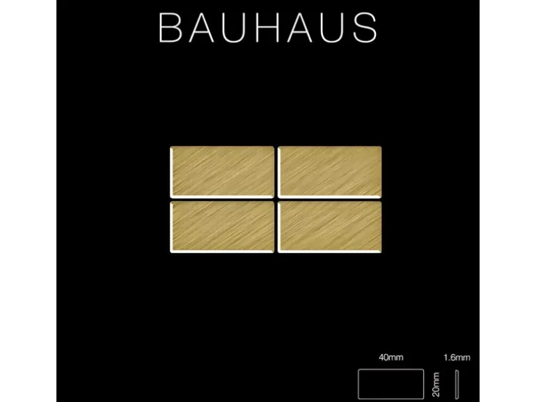 ALLOY Mosaik Fliese Massiv Metall Titan Gebürstet Gold 1,6mm Stark Bauhaus-ti-gb 1 Paket mit 10 Matten 1,05 m2 Gold