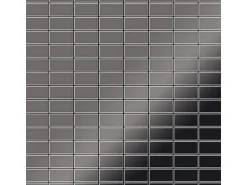 ALLOY Mosaik Fliese Massiv Metall Titan Hochglanz Dunkelgrau 1,6mm Bauhaus-ti-sm 1 Paket mit 10 Matten 1,05 m2 Grau