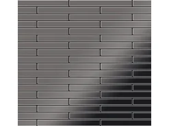 ALLOY Mosaik Fliese Massiv Metall Titan Hochglanz Dunkelgrau 1,6mm Deedee-ti-sm 1 Paket mit 10 Matten 0,63 m2 Grau