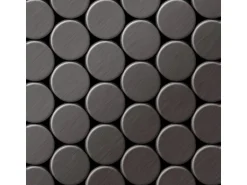 ALLOY Mosaik Fliese Massiv Metall Titan Gebürstet Dunkelgrau 1,6mm Stark Dollar-ti-sb 1 Paket mit 10 Matten 0,88 m2 Grau