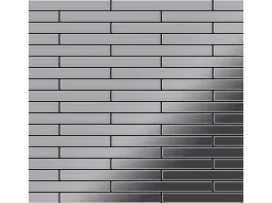 ALLOY Mosaik Fliese Massiv Metall Edelstahl Hochglanz Grau 1,6mm Deedee-s-s-m 1 Paket mit 10 Matten 0,63 m2 Grau