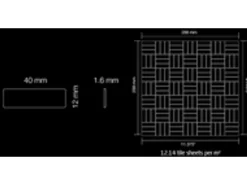 ALLOY Mosaik Fliese Massiv Metall Titan Gebürstet Dunkelgrau 1,6mm Basketweave-ti-sb 1 Paket mit 10 Matten 0,82 m2 Grau